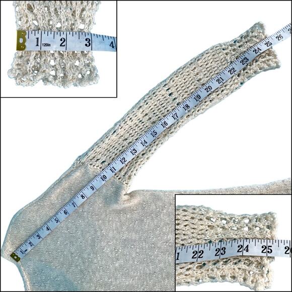 Lucky Brand Delicate Open-Knit Chunky Textured Popover Sweater Cream Size Medium - Picture 15 of 15